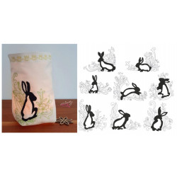 Stickserie ITH - Bunnies in the garden Lichtbeutel